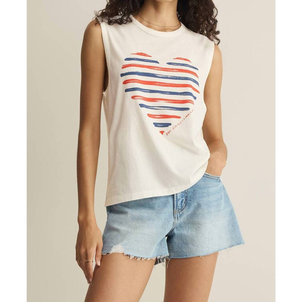 NEW Z SUPPLY heart muscle tank in white